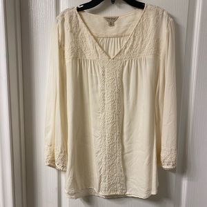 Lucky Brand Cream Blouse Size XL